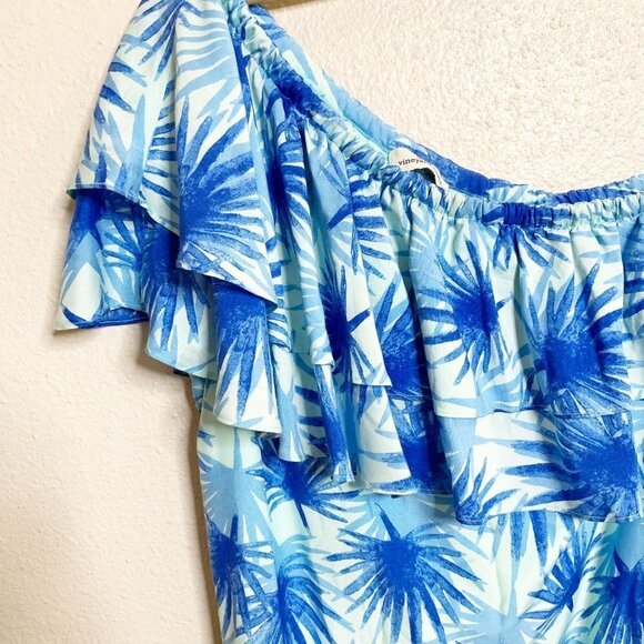 Vineyard Vines Electric Palm One Shoulder High-Low Midi Dress - 0 XS - Picture 8 of 8